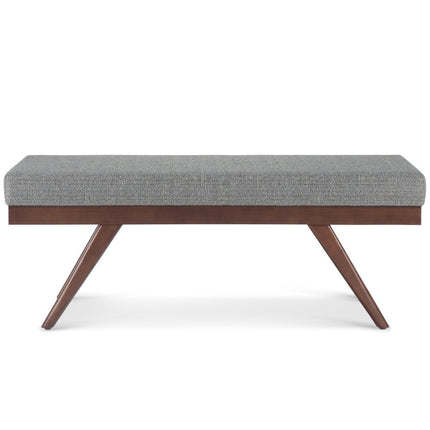 48" Gray and Brown Fabric Ottoman