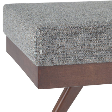 48" Gray and Brown Fabric Ottoman