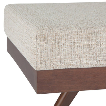 48" Platinum and Brown Fabric Ottoman