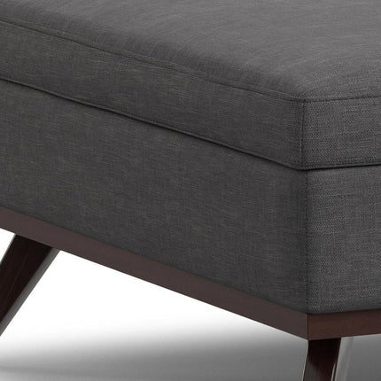 40" Gray and Brown Fabric Cocktail Ottoman With Storage