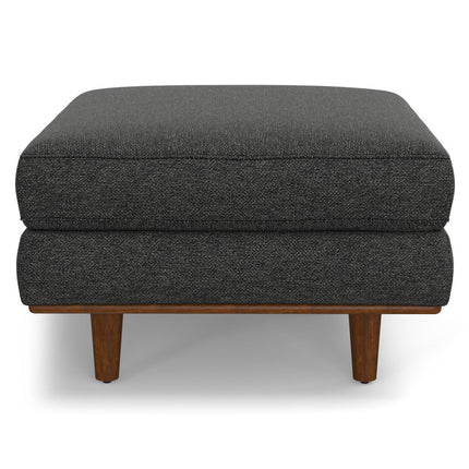 33" Gray and Brown Fabric Cocktail Ottoman