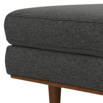 33" Gray and Brown Fabric Cocktail Ottoman