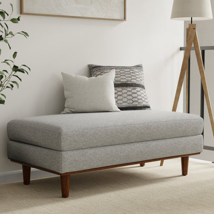 49" Gray and Brown Fabric Cocktail Ottoman