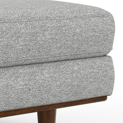 49" Gray and Brown Fabric Cocktail Ottoman