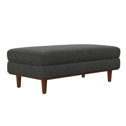 49" Gray and Brown Fabric Cocktail Ottoman