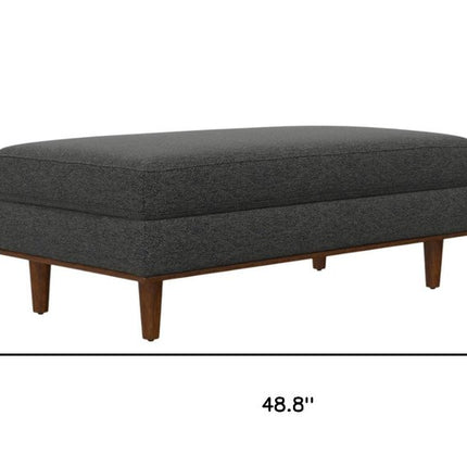 49" Gray and Brown Fabric Cocktail Ottoman