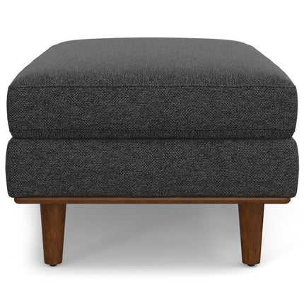49" Gray and Brown Fabric Cocktail Ottoman