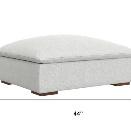44" Gray and Brown Fabric Ottoman