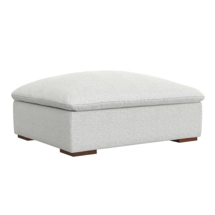 44" Gray and Brown Fabric Ottoman