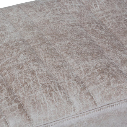 48" Gray and Brown Leather Ottoman