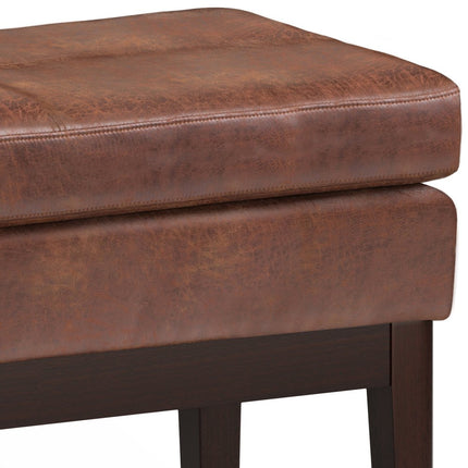26" Brown and Dark Brown Fabric Ottoman