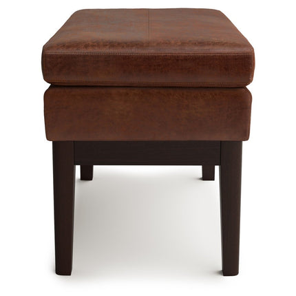 26" Brown and Dark Brown Fabric Ottoman