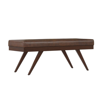 48" Brown Leather Ottoman