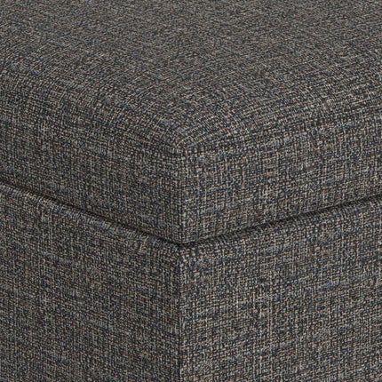 34" Ebony and Brown Fabric Cocktail Ottoman With Storage