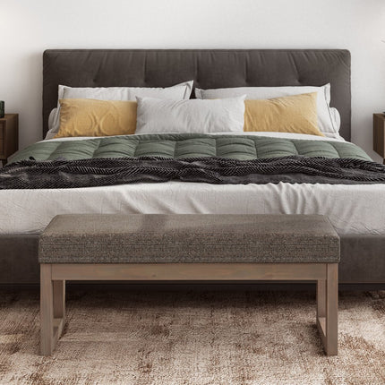 44" Brown Fabric Ottoman