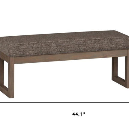 44" Brown Fabric Ottoman