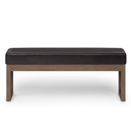44" Brown Leather Ottoman