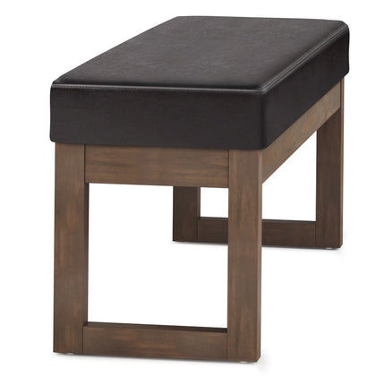 44" Brown Leather Ottoman