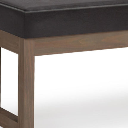 44" Brown Leather Ottoman