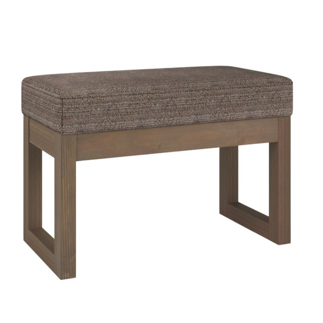 27" Brown Fabric Footstool
