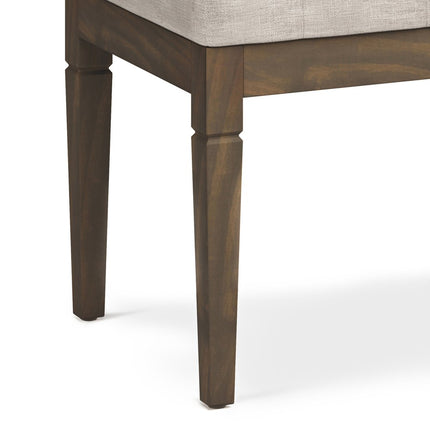 28" Natural and Brown Fabric Ottoman