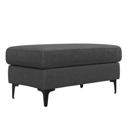 36" Gray and Black Fabric Ottoman