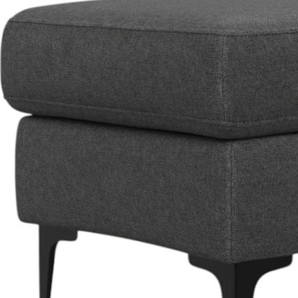 36" Gray and Black Fabric Ottoman