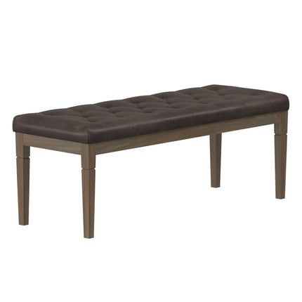48" Brown Leather Ottoman