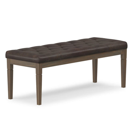 48" Brown Leather Ottoman