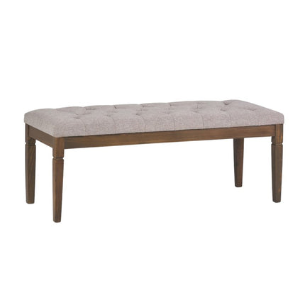 48" Gray and Brown Fabric Ottoman