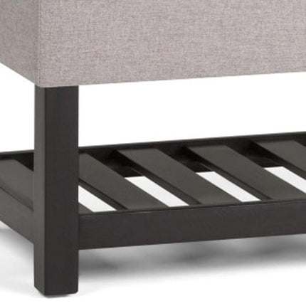 44" Gray and Dark Brown Fabric Ottoman With Storage