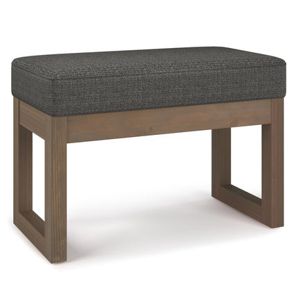 27" Ebony and Brown Fabric Footstool