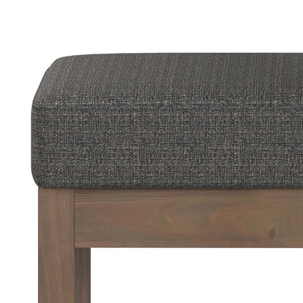 27" Ebony and Brown Fabric Footstool