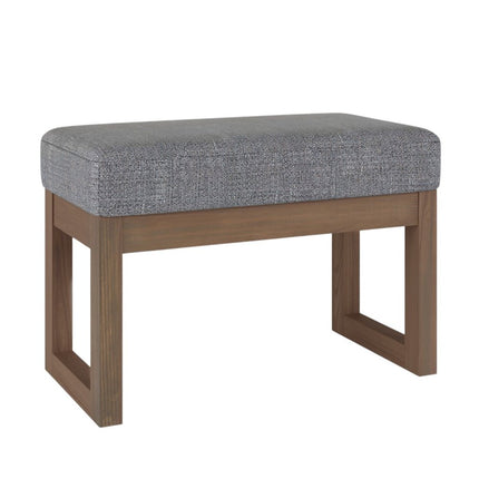 27" Gray and Brown Fabric Footstool