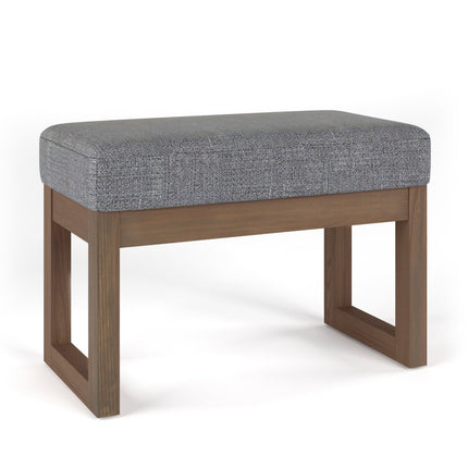 27" Gray and Brown Fabric Footstool