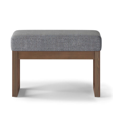 27" Gray and Brown Fabric Footstool