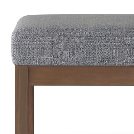 27" Gray and Brown Fabric Footstool