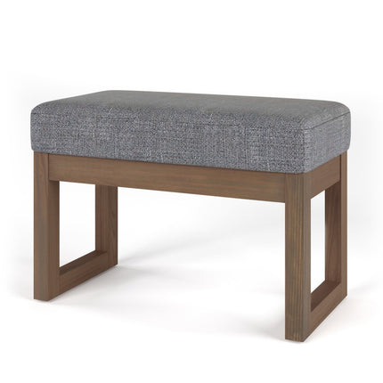 27" Gray and Brown Fabric Footstool