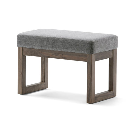 27" Gray and Brown Fabric Footstool