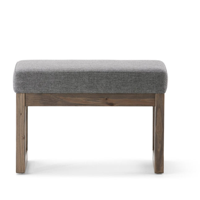 27" Gray and Brown Fabric Footstool