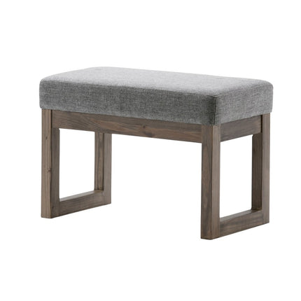 27" Gray and Brown Fabric Footstool