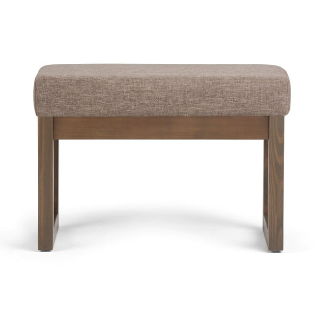 27" Brown Fabric Footstool
