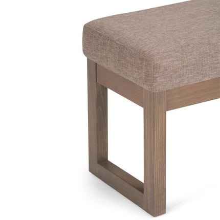 27" Brown Fabric Footstool