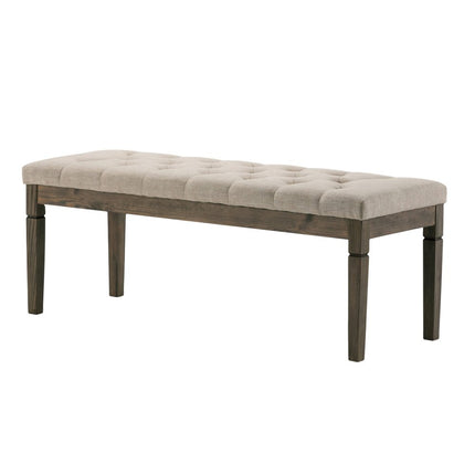 48" Natural and Brown Fabric Ottoman
