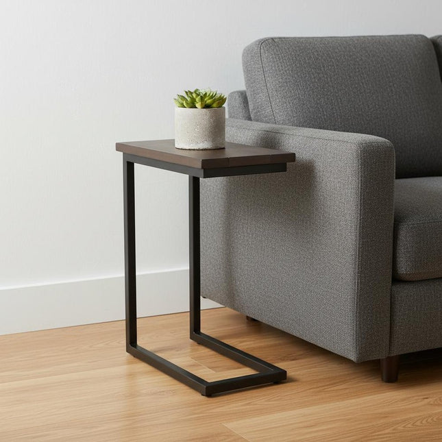 24" Brown Metal End Table