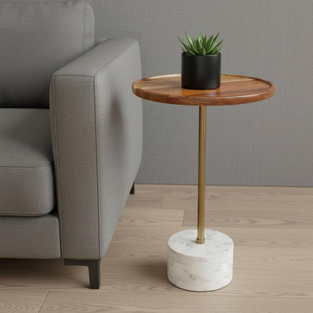 23" Natural Iron Round End Table