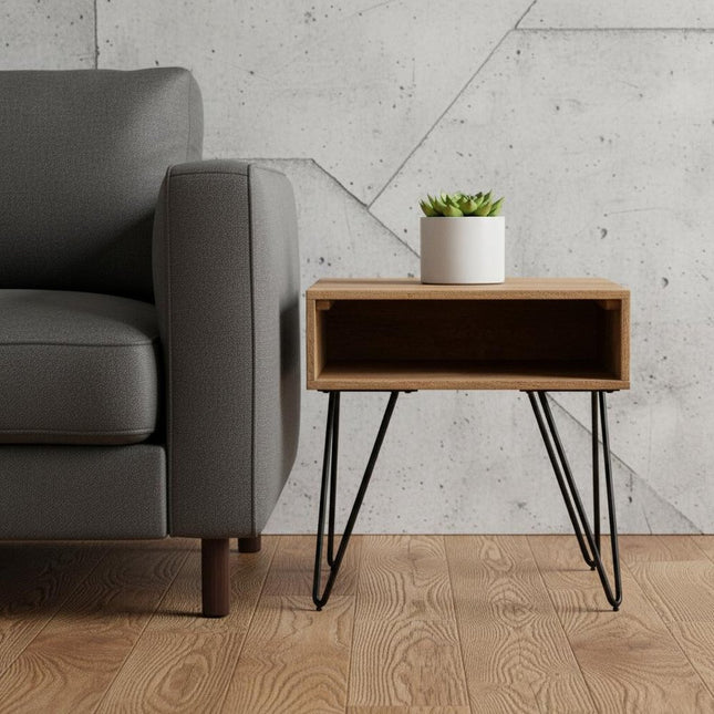 23" Natural Metal Square End Table