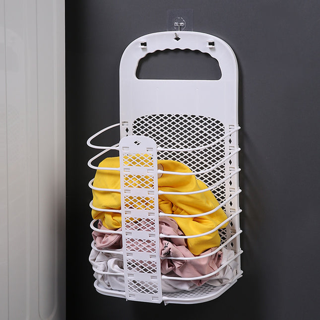 Foldable Laundry Basket Plastic Storage Box Household Punch-free Bathroom