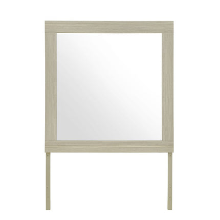 35" Natural Wood Square Frame Mounted Dresser Mirror