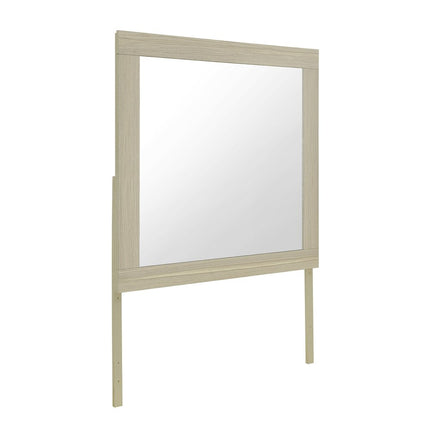 35" Natural Wood Square Frame Mounted Dresser Mirror